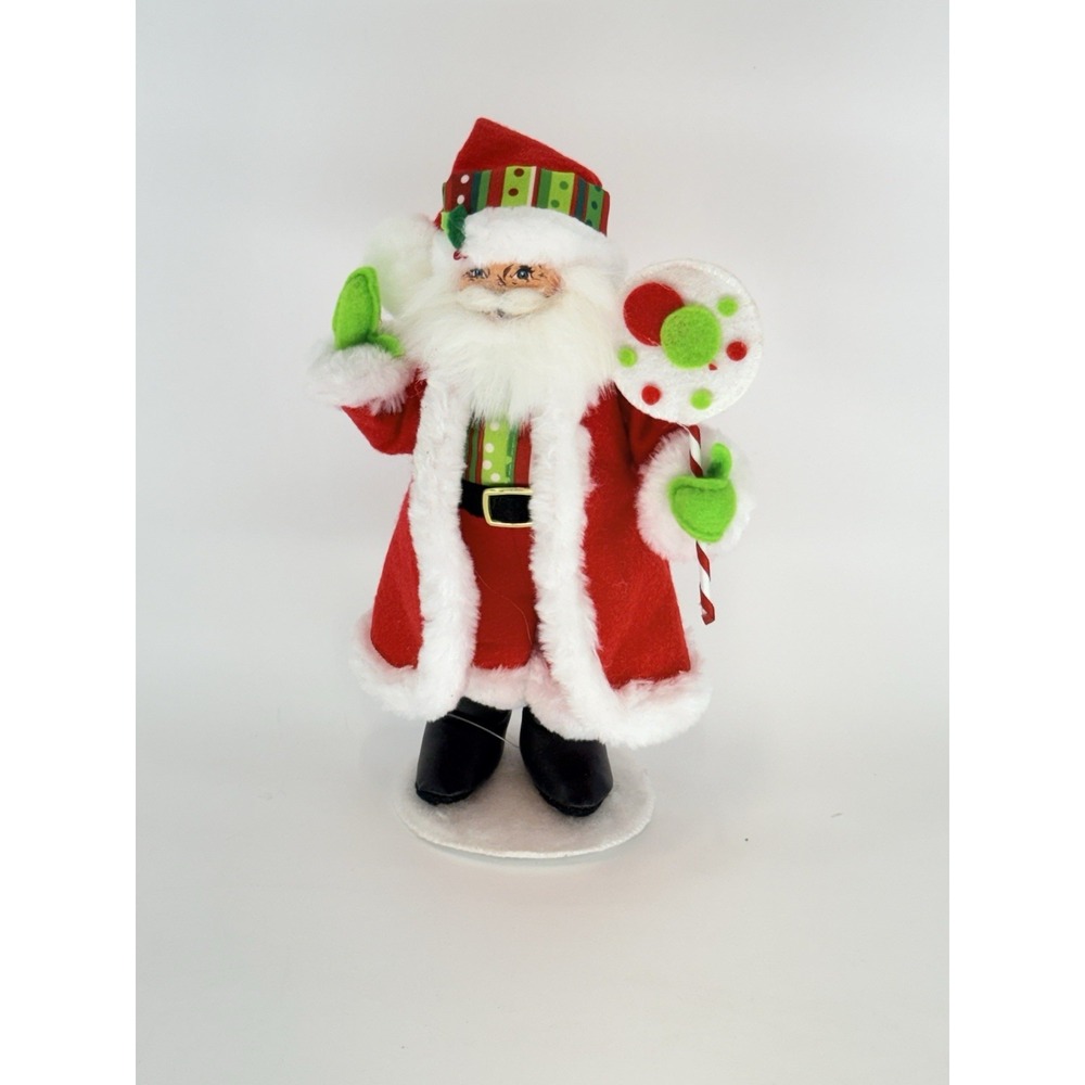 Annalee Doll - Jolly Lolli Santa - 10" Holding Lollipop- 2015
